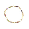 14K Yellow Gold Multicolored Gemstone Bracelet