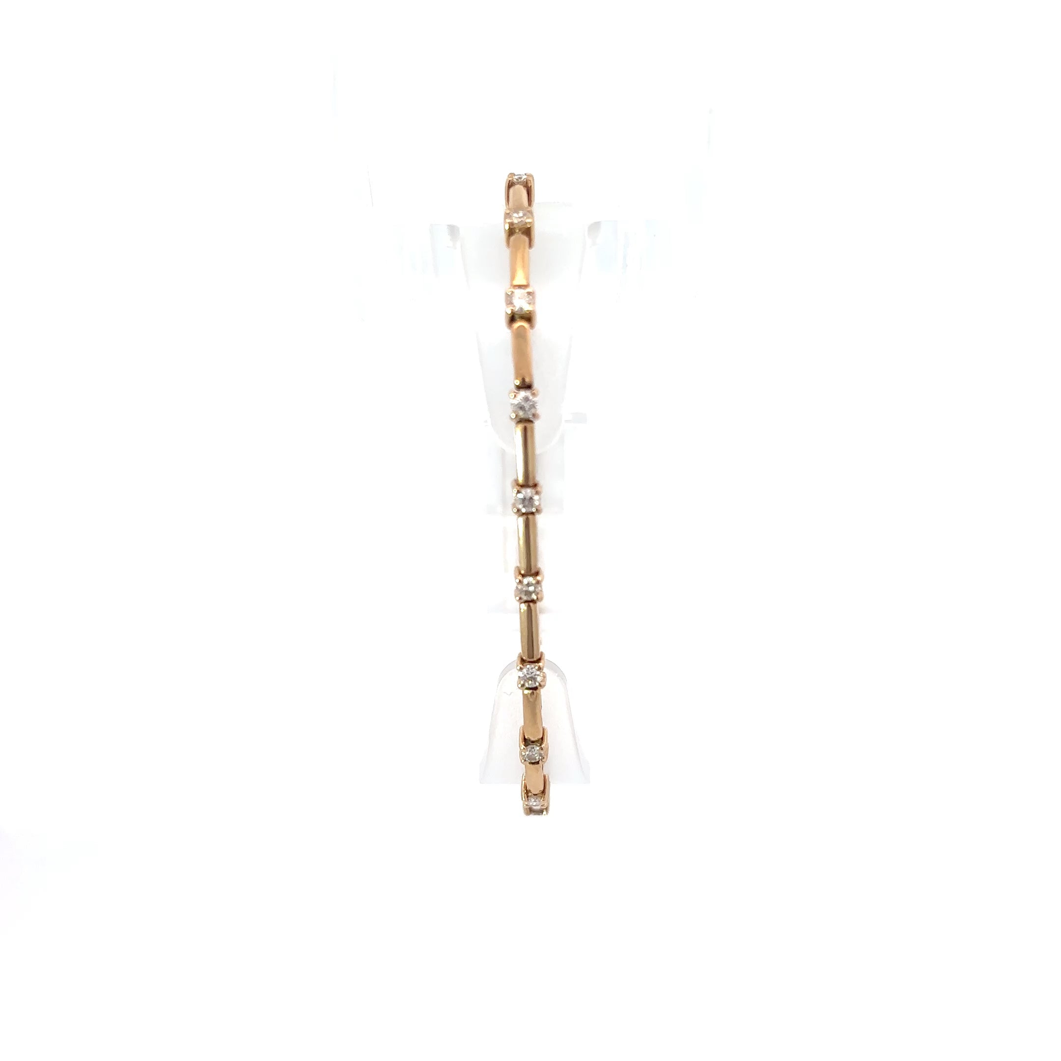 14K Yellow Gold Diamond Bar Bracelet