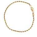 14K Yellow Gold 8 Inch Diamond Cut Rope Bracelet