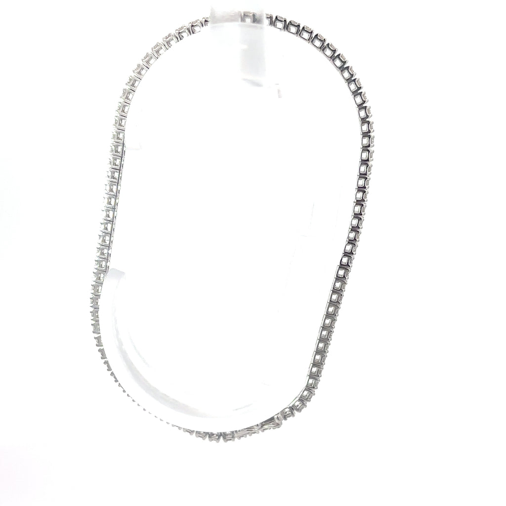 18K White Gold Diamond Lined Tennis Bracelet