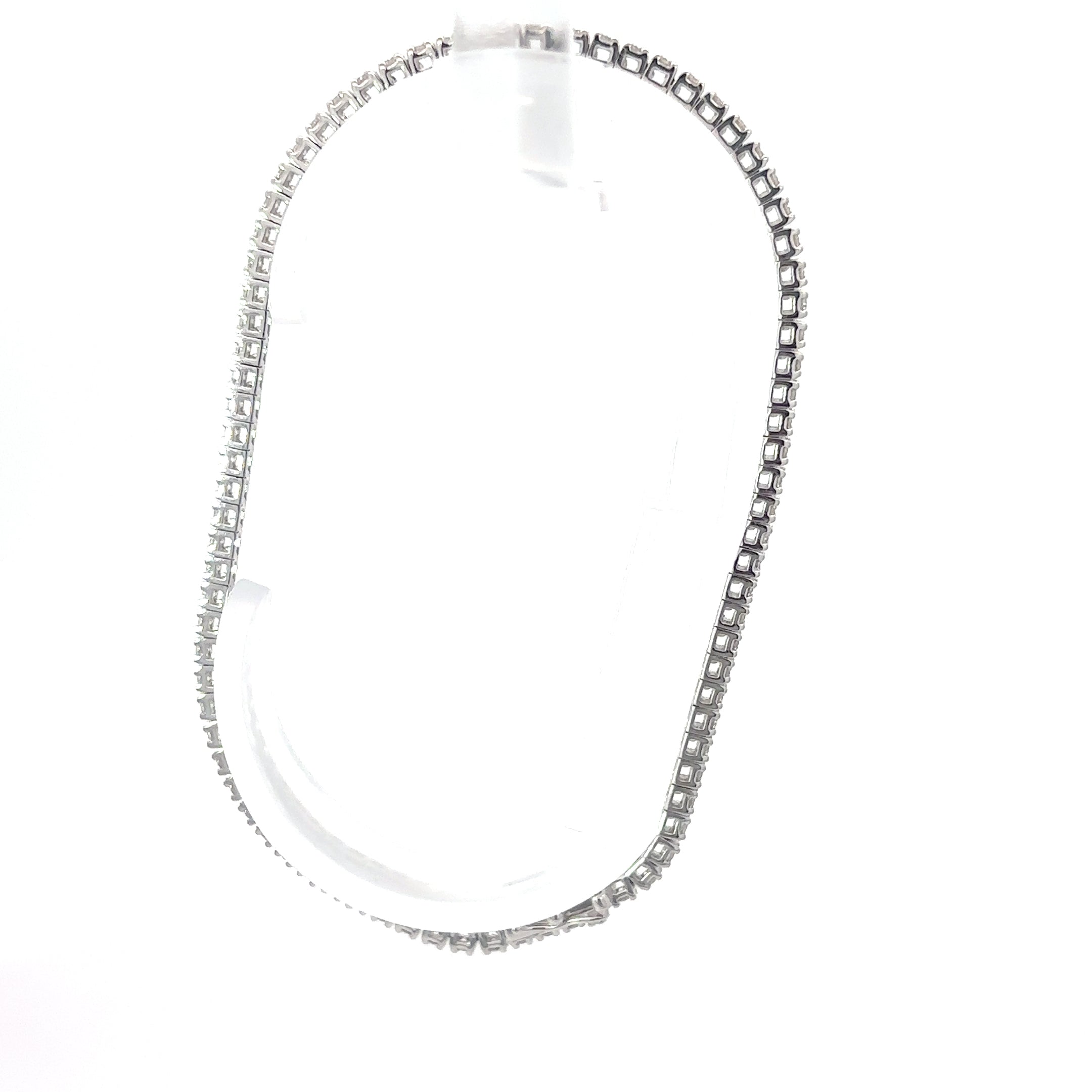 18K White Gold Diamond Lined Tennis Bracelet
