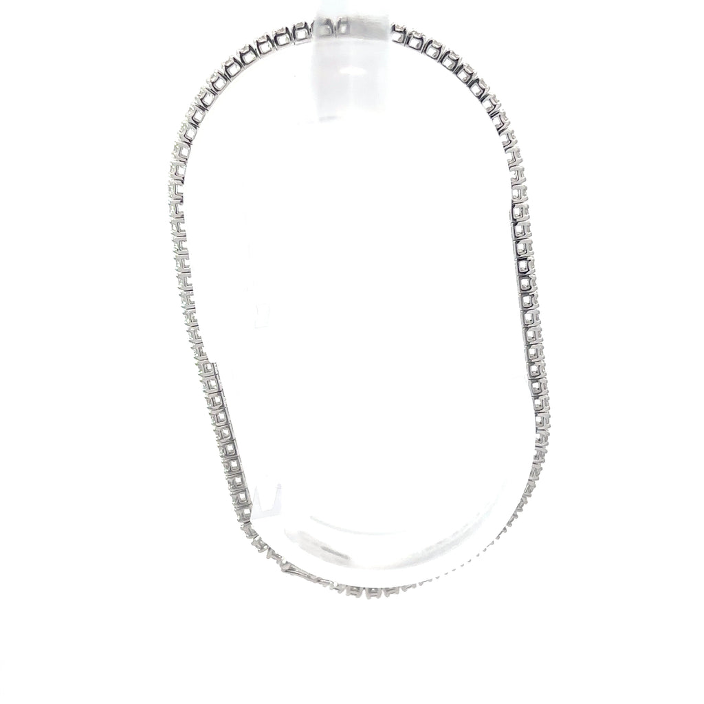 18K White Gold Diamond Lined Tennis Bracelet
