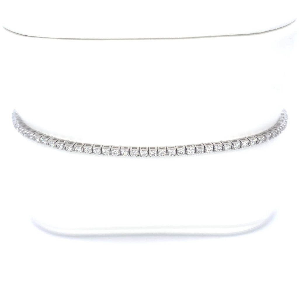 18K White Gold Diamond Lined Tennis Bracelet