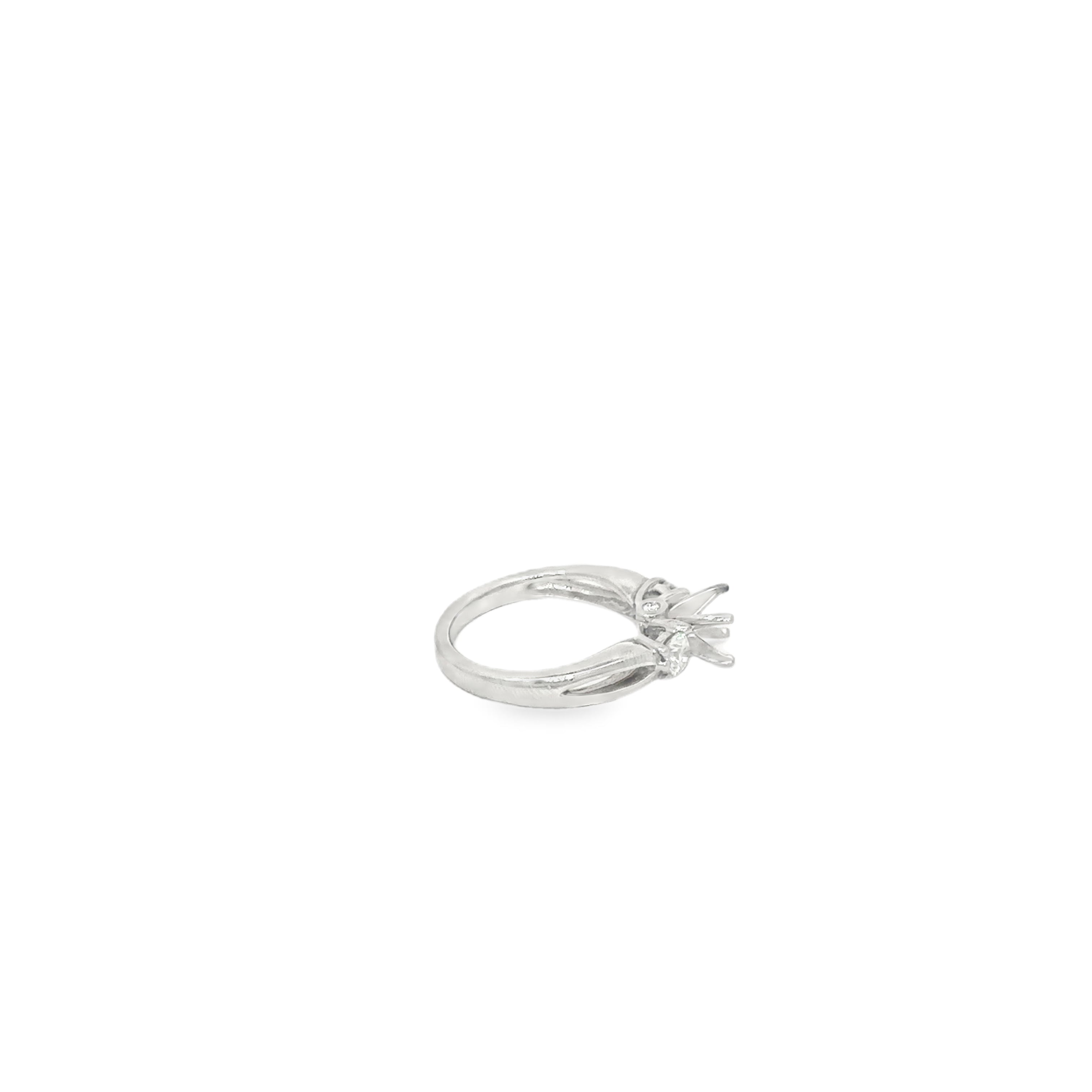 Palladium Split Shank Diamond Engagement Ring