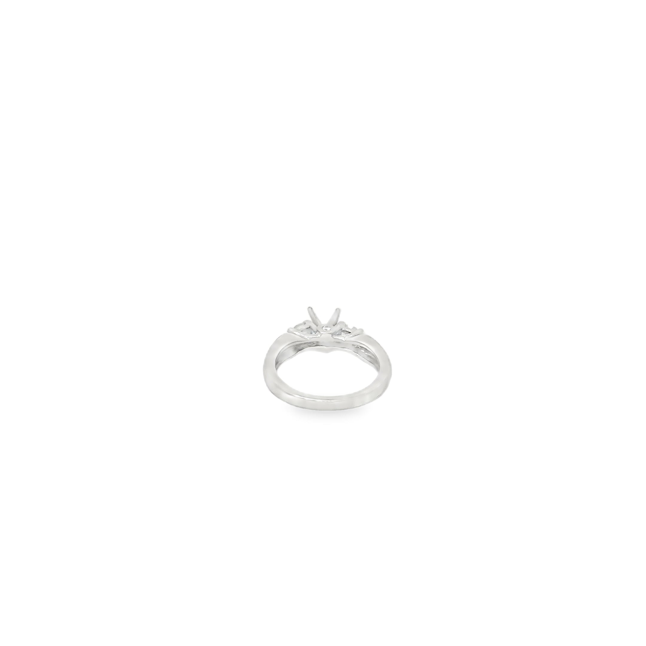 Palladium Split Shank Diamond Engagement Ring