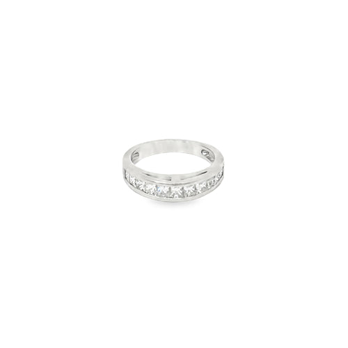 14K White Gold Channel Set Diamond Wedding Band