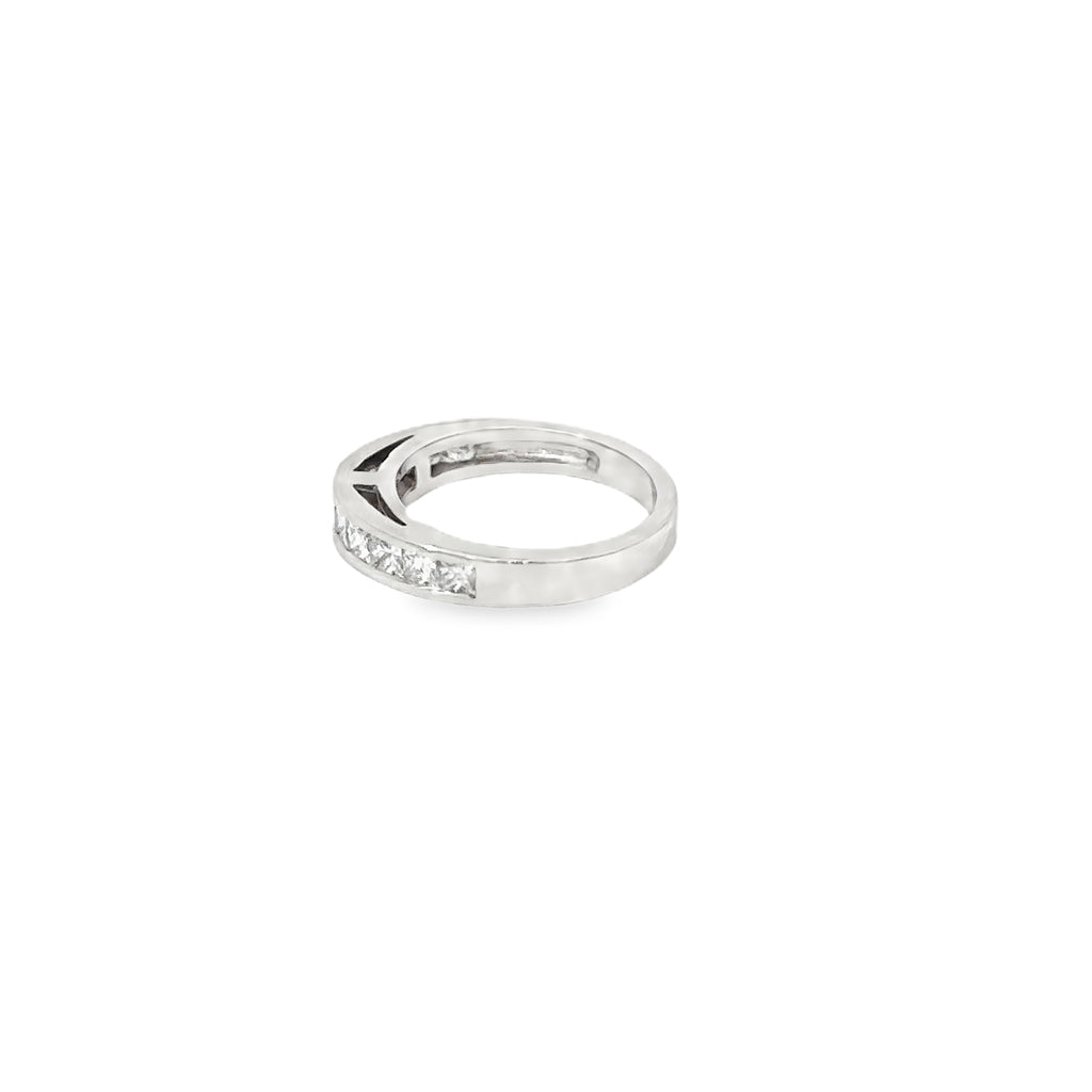 14K White Gold Channel Set Diamond Wedding Band