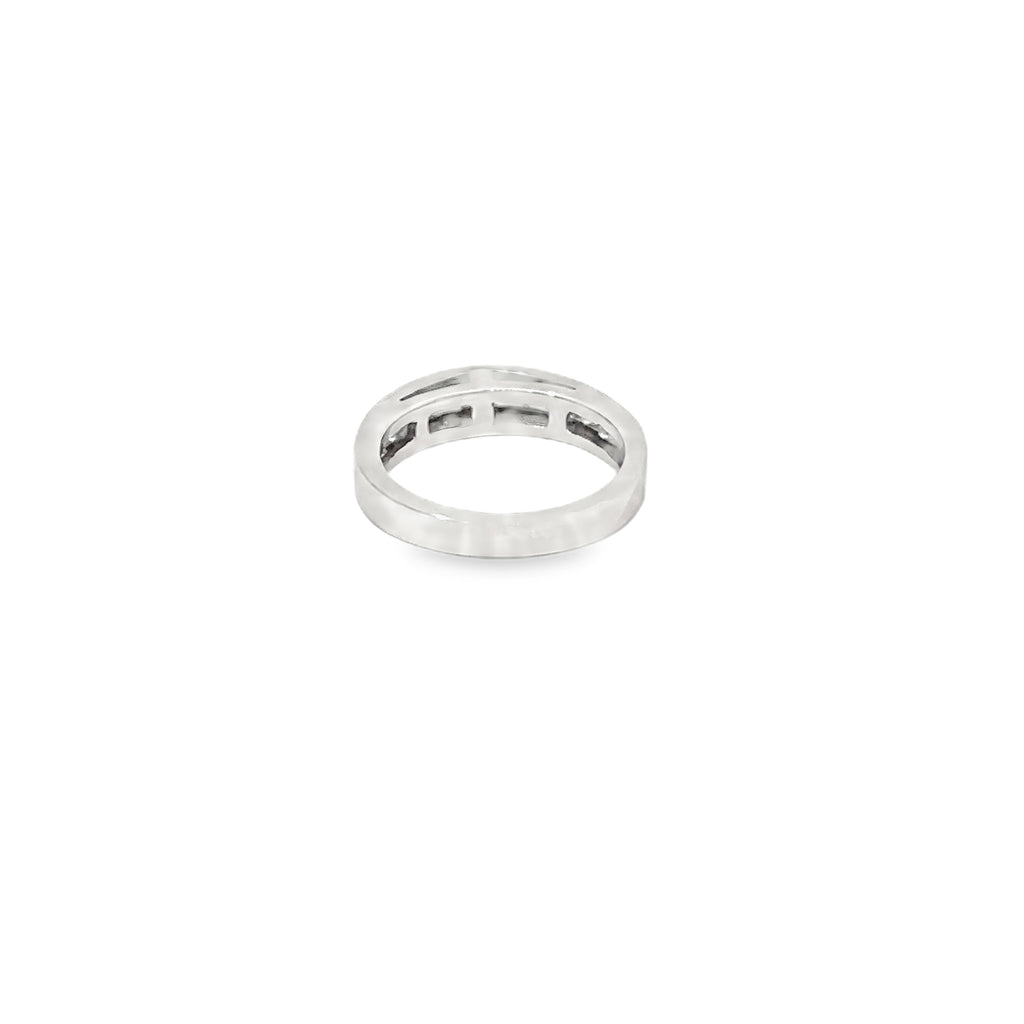 14K White Gold Channel Set Diamond Wedding Band