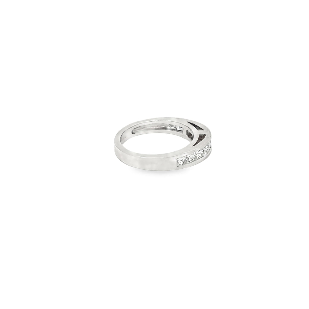 14K White Gold Channel Set Diamond Wedding Band