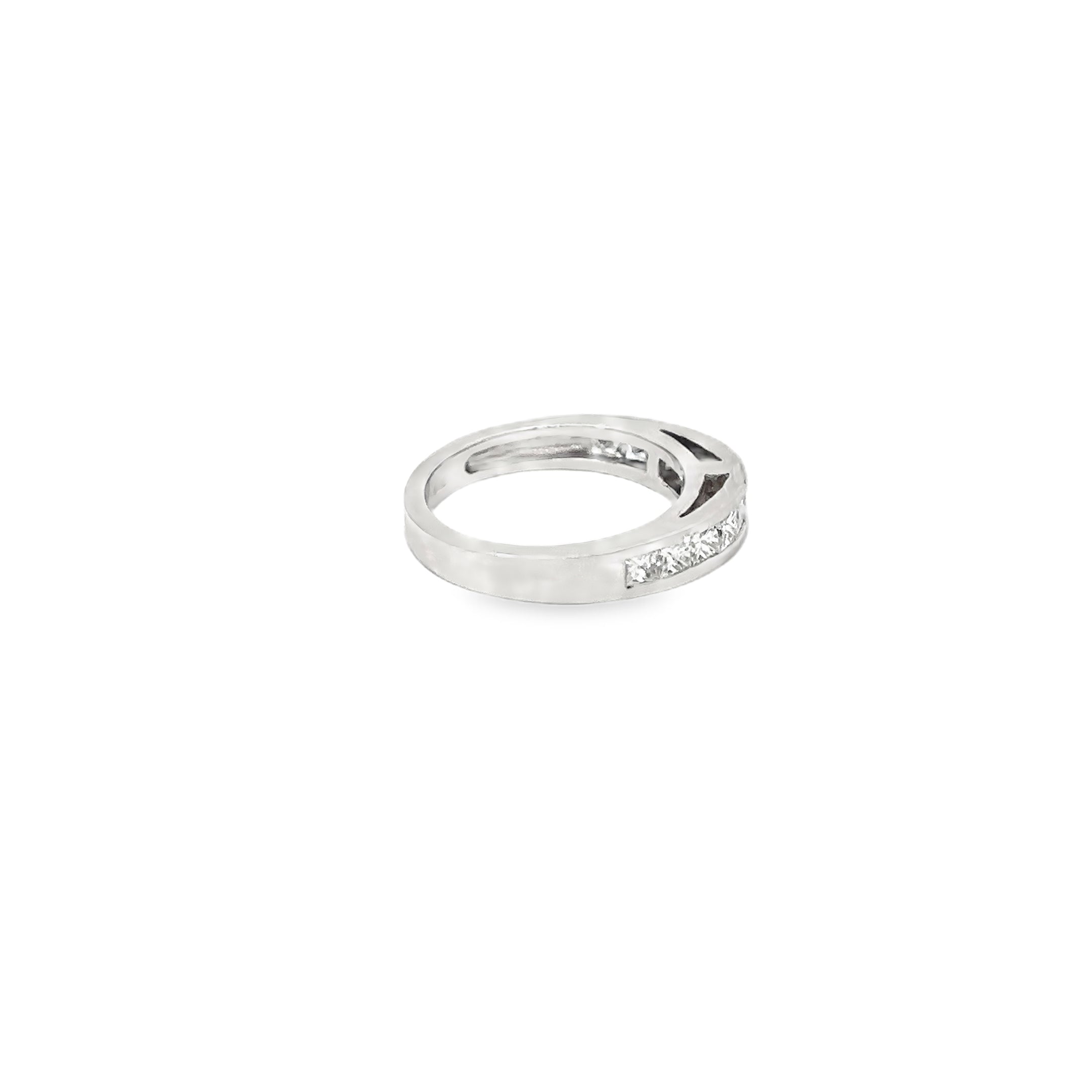 14K White Gold Channel Set Diamond Wedding Band