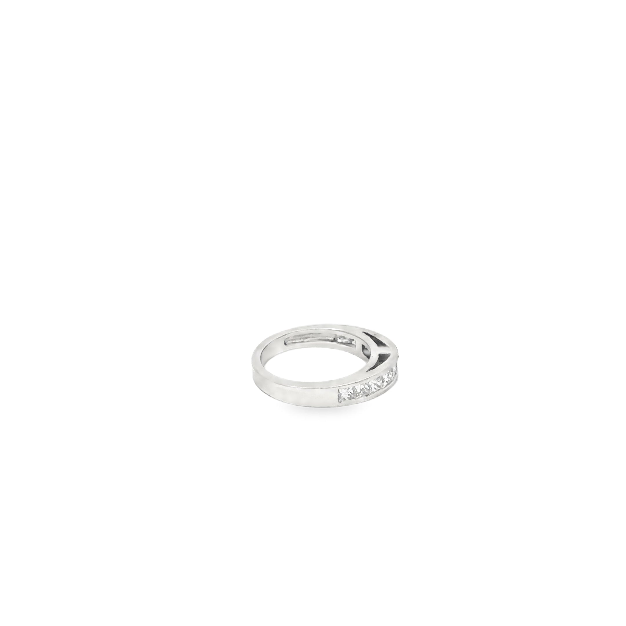 14K White Gold Channel Set Diamond Wedding Band