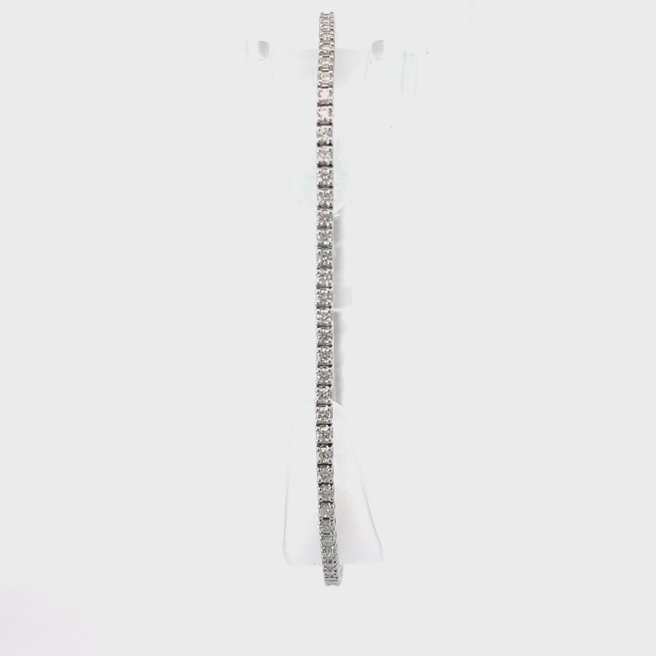 18K White Gold Diamond Lined Tennis Bracelet