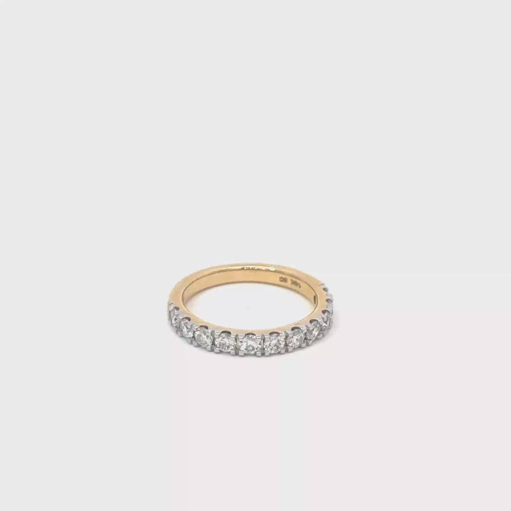 14K Yellow Gold French Set Diamond Wedding Band