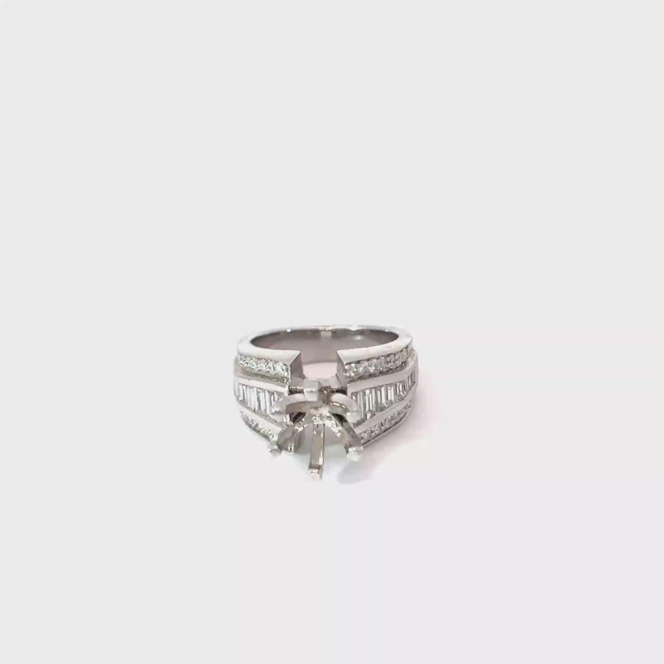 14K White Gold 10 mm Wide Engagement Setting
