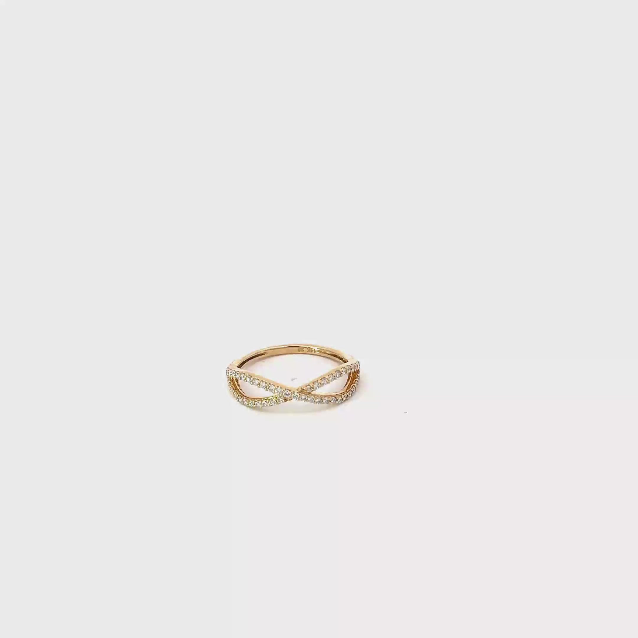 14K Yellow Gold Diamond Infinity Ring