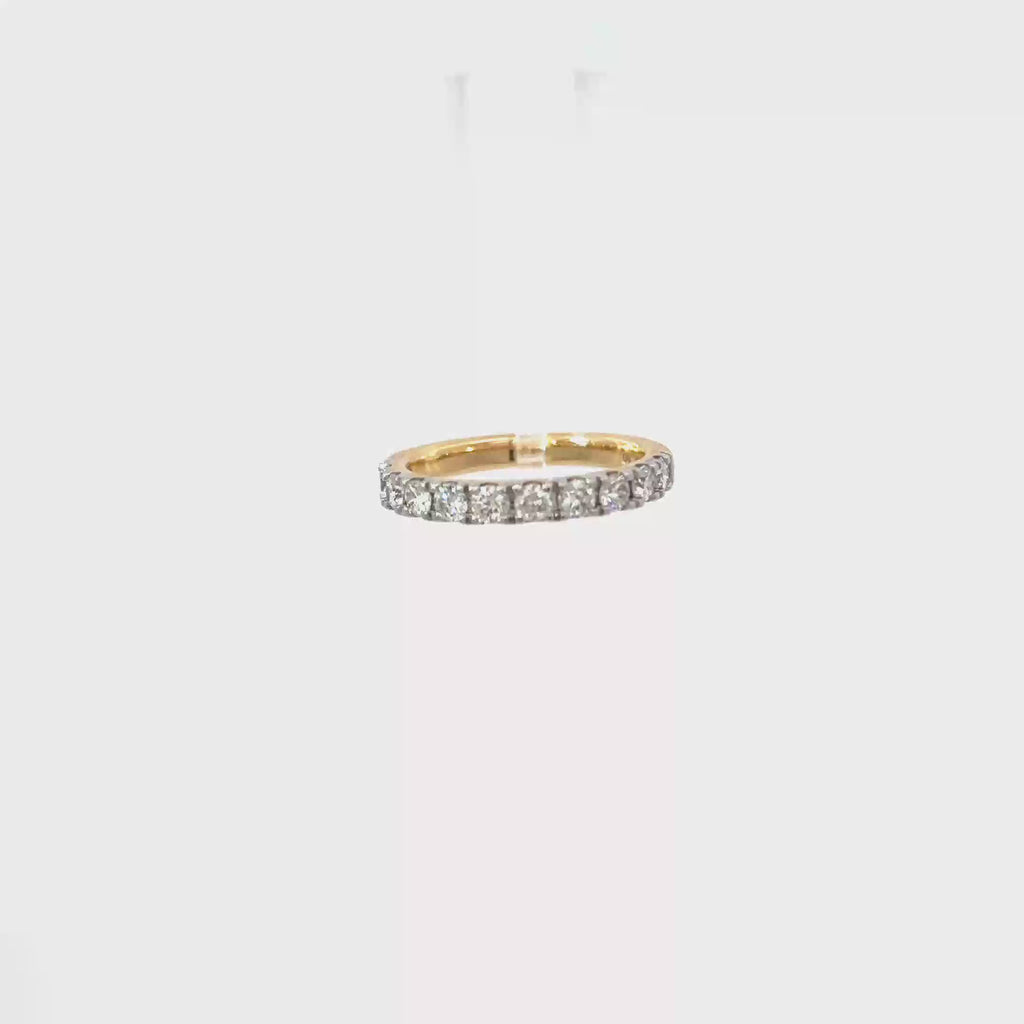 14K Yellow Gold French Set Diamond Wedding Band