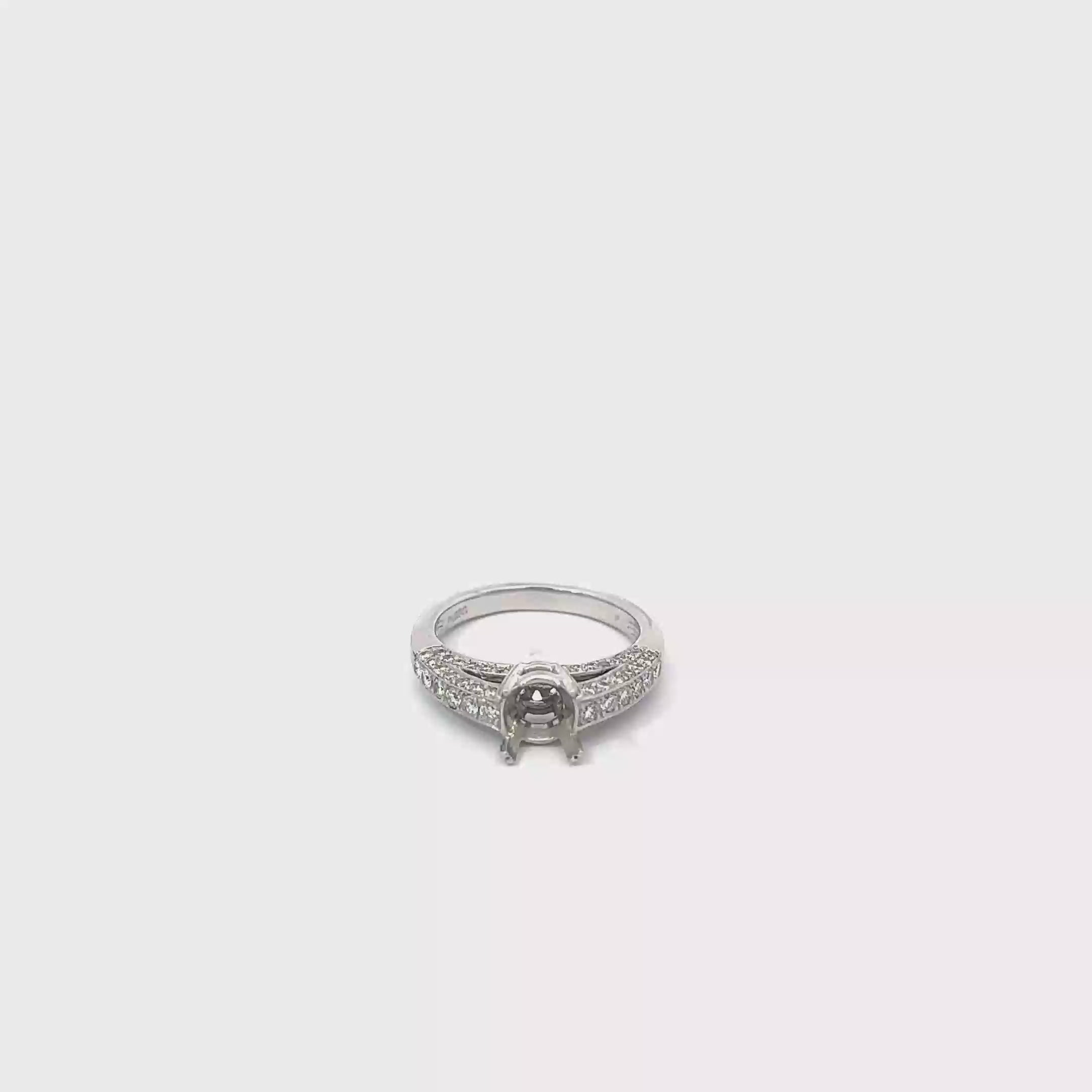 Platinum Solitaire with Pave Diamonds