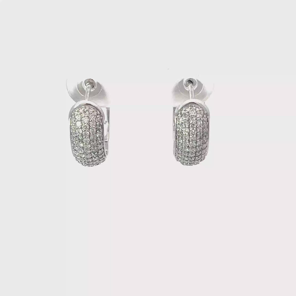 14K White Gold Diamond Pave Hugs