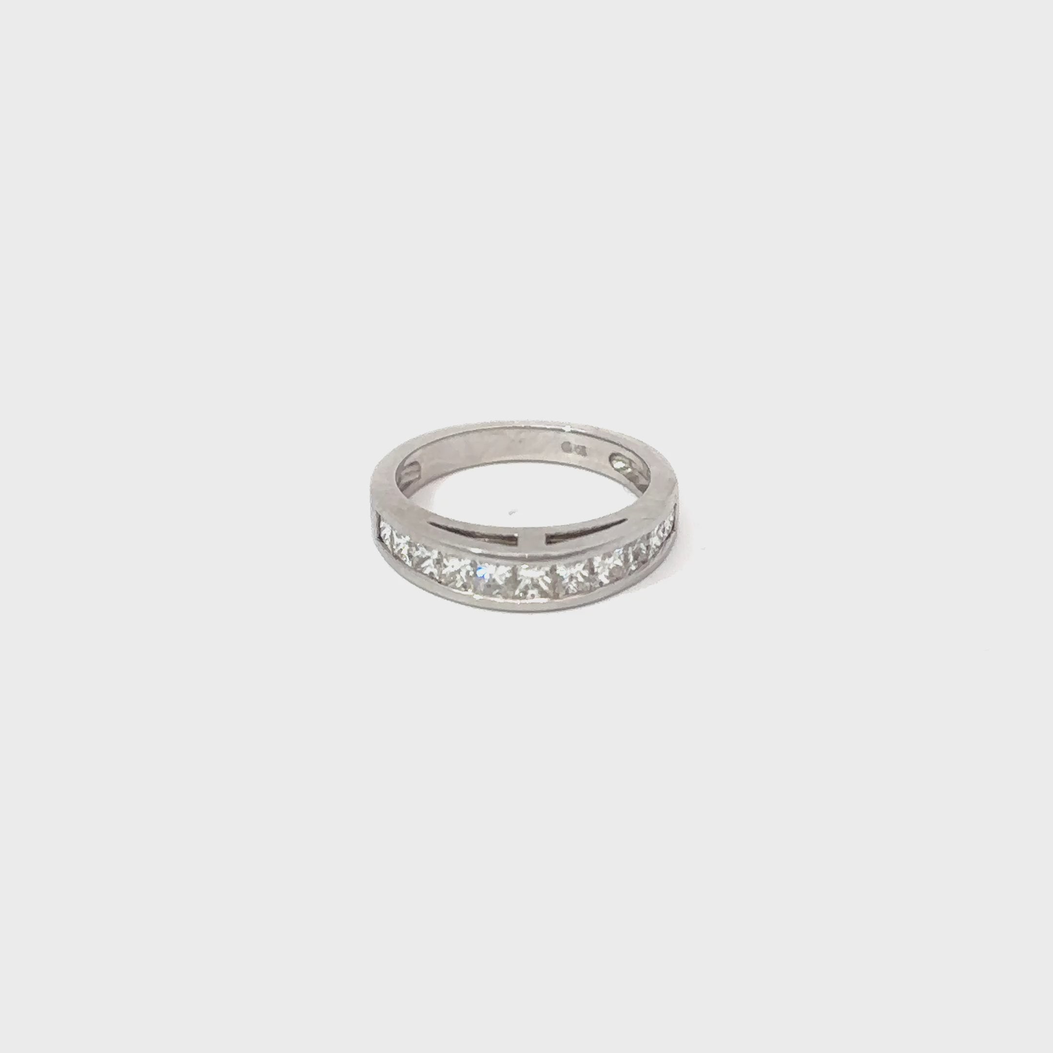 14K White Gold Channel Set Diamond Wedding Band