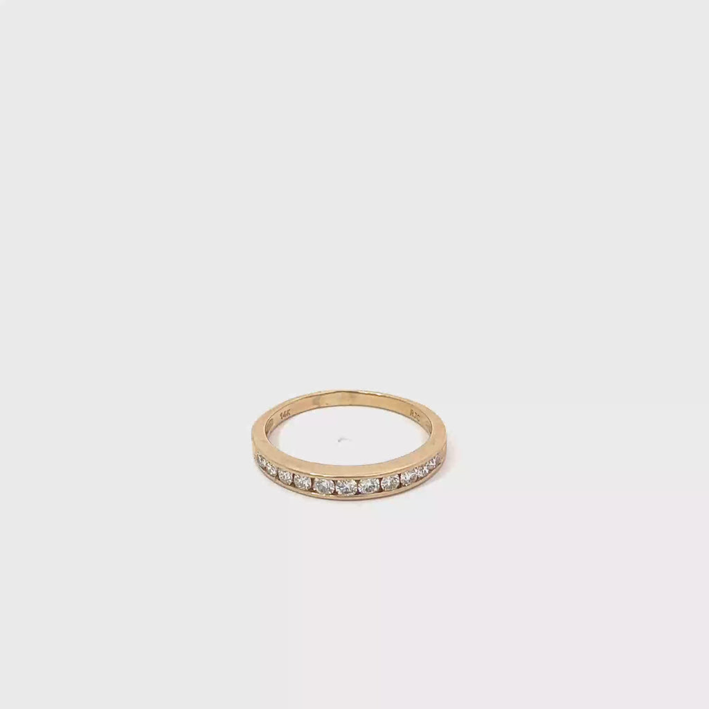 14K Yellow Gold Channel Set Wedding Band